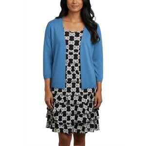 NEW LULU-B lightweight three quarter cardigan in deep sea